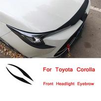 Black Front Headlight Eyebrow Eyelid Sticker Trim For Toyota Corolla 2019 - 2021