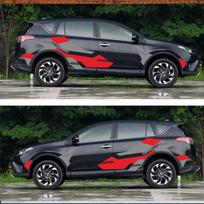Raudonos+Tamsiai Pilkos Spalvos Automobilio Šoninės Lipdukai Lenktynių Sportinio Stiliaus Grafiniai Lipdukai Abiem Pusėms