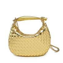 Woven bag sardines niche popular hand bag dumpling bag tide metal handle handbag versatile 28*2*18cm auksas