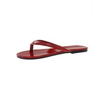 Summer New Style Flip Flops for Women's Outerwear Flip Flops, Anti Slip Beach Sandals for Women's Sandals Plus Size 35-43 35 raudona
