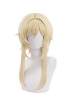 Sandėlyje Traveller Lumine Cosplay Perukas Vidutinio ilgio šviesus karščiui atsparus sintetinis plaukas Žaidimas Anime Genshin Cosplay Perukai + Peruko tinkliukas