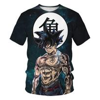 Anime Dragon Ball Son Goku 3D spaudas Vasaros mada Kasdieniai marškinėliai Berniuko viršūnės S