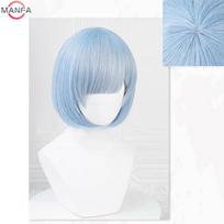 Anime Rem/Ram Cosplay Perukas 30cm Mėlynas/Rožinis Gradiento Perukai Karščiui Atsparūs Sintetiniai Plaukai