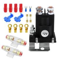 12V 500A Dvigubos baterijos solenoidinė relė Baterijos izoliatorius su 100A saugiklio rinkiniu 100A