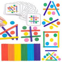 Vaikų dėlionės vaivorykštės lazdelės Montessori žaislai Spalvų sensorinis loginio mąstymo derinimo žaidimai Vaikų ankstyvojo ugdymo mediniai žaislai