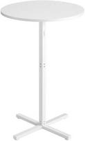 Songmics Vasagle Apvalus baro stalas 60 x 60 x 104,5 cm sniego baltumo