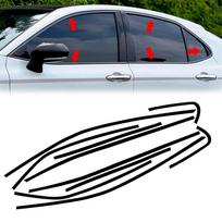 Chrome Delete Blackout Overlay Window Trim Bright Black For Toyota Camry 2018-23