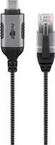 Goobay 74405 USB 3.1 type A to RJ45 cable gender changer, black, silver