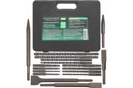 Grąžtų ir kaltų rinkinys, ROCKFORCE, RF-23586, SDS-plus, 17 dalių, 5-14 mm