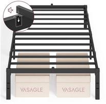 Songmics Vasagle Metalinis viengulės lovos rėmas 90 x 200 cm modernus rašalas juodas