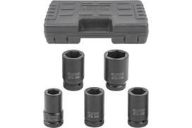 Smūginių galvučių rinkinys, ROCKFORCE, RF-8051-5MPB, 1"DR, 27-41 mm, CrMo, 5 vnt., gilios šešiakampės galvutės