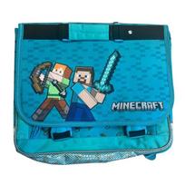 Kuprinė Minecraft - 37 cm - Mėlyna - 2 skyriai - Paminkštintos petnešos mėlyna