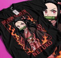 100% cotton TOPS UNISEX TEES MENS WOMENS Nezuko T-Shirt Demon Slayer Kimetsu No Yaiba Anime Mitsuri Kanroji Tee 516 S juoda