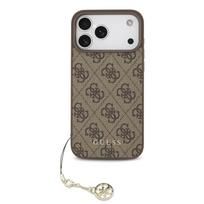 Guess 4G Charm dėklas skirtas Apple iPhone 17 Pro Max Tone on Tone rudos spalvos