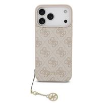 Guess 4G Charm dėklas skirtas Apple iPhone 17 Pro Max Tone on Tone rožinės spalvos