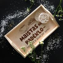 Medinis pusryčių padėklas "Maistas ant padėklo"