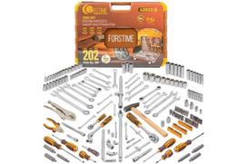 Įrankių rinkinys, FORSTIME, FT-42022-5, 202 dalys, 1/4", 3/8", 1/2" šešiakampės galvutės, plastikinė dėžė