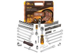 Įrankių rinkinys, FORSTIME, FT-4821-5DS, 82 dalys, 1/4" ir 3/8" dydžiai, plastikinis lagaminas