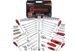 Įrankių rinkinys, FORCEKRAFT, FK-41013-5, 101 dalis, 1/4" ir 1/2", plastikinė dėžė