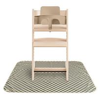 Mushie grindų kilimėlis po kūdikių maitinimo kėdute (Olive check)