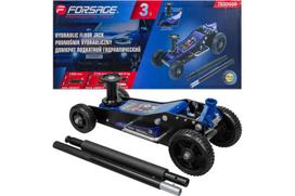 Hidraulinis domkratas su ratukais, FORSAGE, F-T830036, 3t, aukštis 155-710mm, du stūmokliai