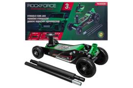 Hidraulinis domkratas su padidintais ratais, dviem cilindrais 3t, Rockforce, RF-T830036, aukštis min 155mm max 710mm
