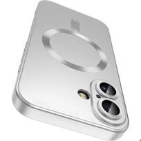 Telefono dėklas - E.F.Connection - iPhone 17 - Smūgiams atsparus silikonas, sidabrinis magnetinis žiedas