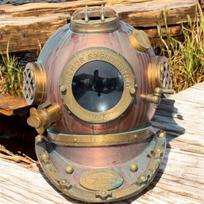 Heavy Double Ring Anchor Engineering 1921 Diving Helmet , Home Decorative Deep Sea Nautical Lence divers Helmet