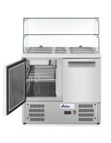 Dviejų durų salotų šaldymo stalas su stikliniu pailgėjimu 2x GN1/1 3x GN 1/6 247 l - Hendi 236185