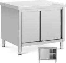 Royal Catering Centrinis darbo stalas su spinta ir stumdomomis durimis STAL 100 x 80 cm