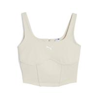 Laisvalaikio marškinėliai moterims PUMA DARE TO GYM2K Corset Alpine Snow - 62680487, balti, XL