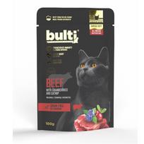 BULTI Superfoods jautienos su spanguolėmis ir katžole šlapias kačių ėdalas - 100 g