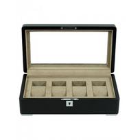 Rothenschild RS-3420-4-BL-TAN black with beige velvet 4 laikrodžių dėžutė