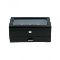 Rothenschild RS-3421-4-BL-CHA black with grey velvet + Drawer 4 laikrodžių dėžutė