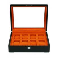 Rothenschild RS-3420-8-BL-ORA black with orange velvet 8 laikrodžių dėžutė
