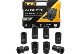 Smūginių galvučių rinkinys JCB JCB-8081-9MPB 8 vnt. 12-kampis 1" CrMo