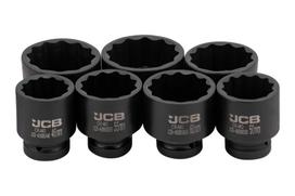 12-kampių smūginių galvučių rinkinys, JCB, JCB-8071-9MPB, 1" dydis, CrMo, 7 vnt.