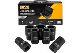 Smūginių galvučių rinkinys, JCB, JCB-8072-5MPB, CrMo, 24-46 mm, 7 vnt.