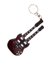Dvigubo grifo gitaros raktų pakabukas – įkvėptas Jimmy Page, Led Zeppelin