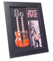 Jimmy Page dvigubo grifo mini gitara rėmelyje – Led Zeppelin gerbėjams