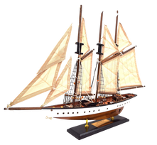 Trijų stiebų škuna „Atlantic“ – medinis burlaivio modelis 52×46 cm