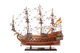 Išskirtinis San Felipe 1690 medinis burlaivio modelis – rankų darbo