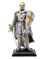 Kolekcinė Teutonų kryžiuočio statulėlė, didelė polirezino, 23 cm