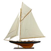 Legendinės burinės jachtos „Columbia“ modelis 104 cm – medinis, drobės burės