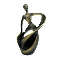 Moderni abstrakti šokėjos statulėlė, antikinio aukso, 24 cm
