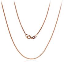 Auksinė grandinėlė Kartjė 1 mm 50 cm su deimantiniu šlifavimu, Raudonasis Auksas 585°