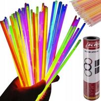 Fluorescencinės LED lazdelės – 100 vnt. Ryškūs spalvoti efektai