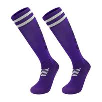 Ilgi futbolo kojinės vyrams ir moterims, tamprios, kompresinės, aukštos, dryžuotos, sportinės, futbolui, beisbolui, softballui violetinė