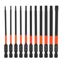 11 vnt. 100 mm Torx atsuktuvo antgaliai T10-T40 S2 plienas Magnetiniai Torx saugos žvaigždutės šešiakampiai atsuktuvo antgalių rinkinys atsuktuvas