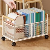 Mesh Rolling File Cart Organizer with Handle Multifunctional Portable Wheels Storage L